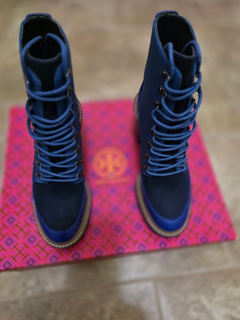 Women's Boots - Tory Burch - Size 6 - Nautical Blue / Navy / Marine